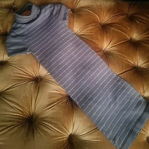 Bebe Metallic Stripe Microfiber Dress